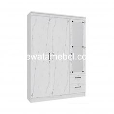 Lemari Pakaian 3 Pintu - GARVANI DORA 3P / Whte Marble